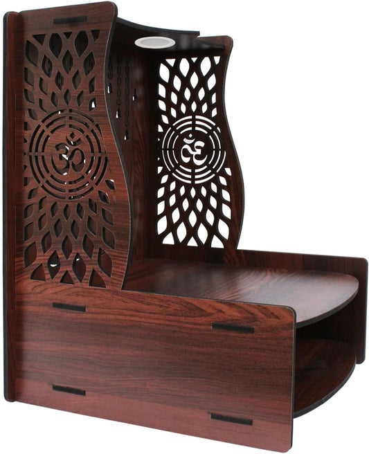 Ethnic Wooden Pooja Mandir with LED Light
