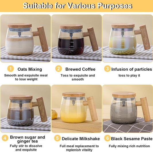 400ml Electric Self Stirring Coffee Mug with Lid & Handle