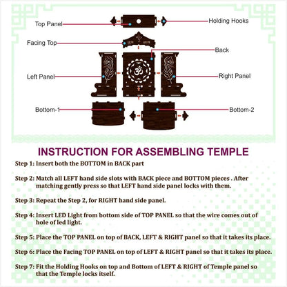 Wooden Puja Mandir for Home l Om & Shubh Labh Design
