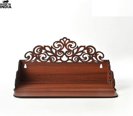Wooden Pooja Mandir for Home Wall | Small Temple for Office & Room | Indian Wooden Temple for Table or Shelf | Compact DIY Mandir | 12x9x6 Inch | Classic Design