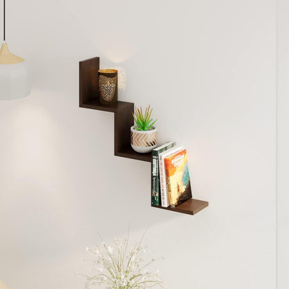 Wall Mounted Floating Shelf Display Rack | Wenge Wood Finish