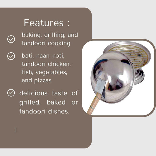 Aluminium Bati Maker Oven | Gas Tandoor, BBQ Griller & Pizza Maker