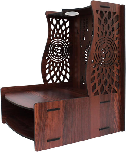 Ethnic Wooden Pooja Mandir with LED Light