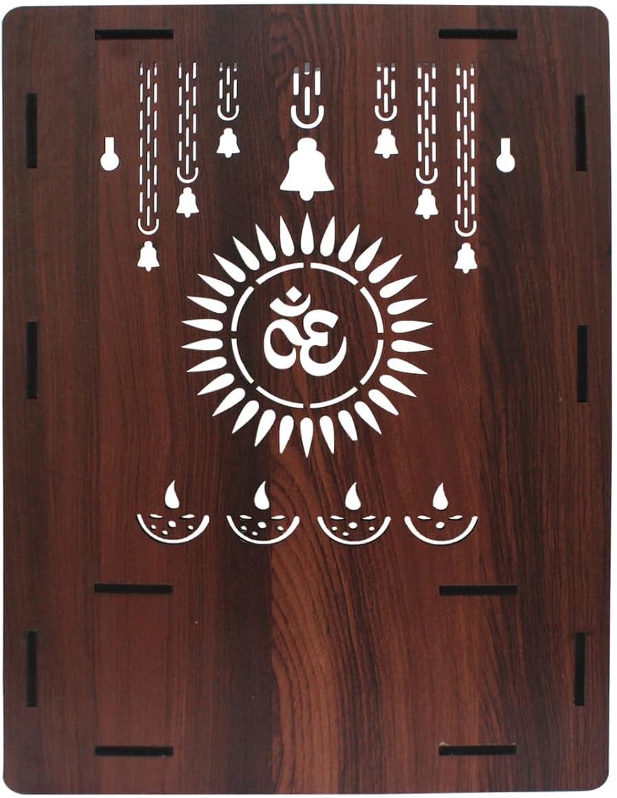 Ethnic Wooden Pooja Mandir with LED Light