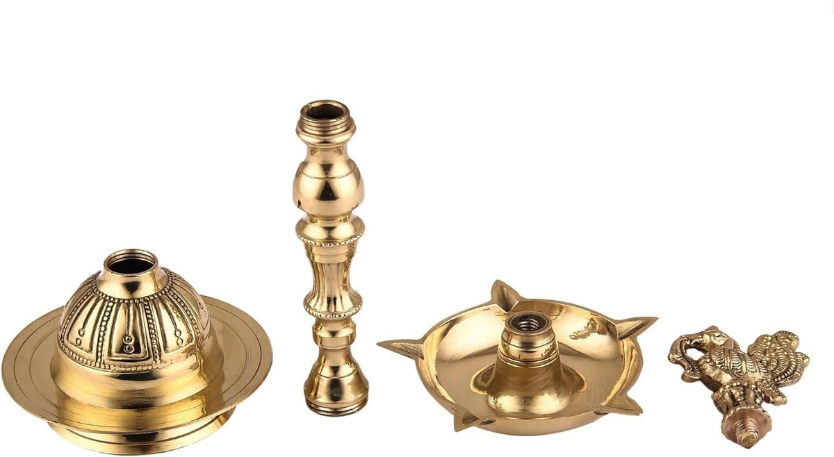 Pure Brass Traditional South Fancy Kerela Samay Diya Puja Lamp