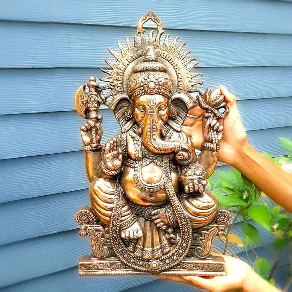 Ganesh Wall Hanging Murti 20 Inch | Ganesha Sun Wall Decor for Home Entrance