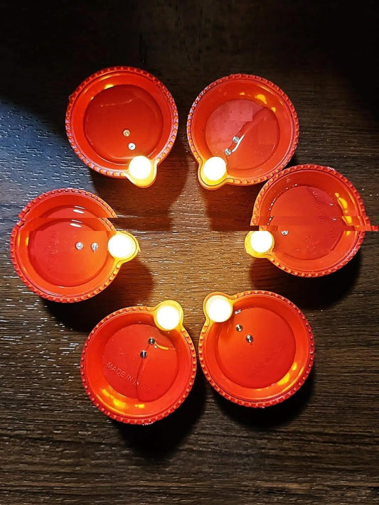 12 Pcs Water Sensor LED Diyas | Flameless Lights for Diwali & Home Decor