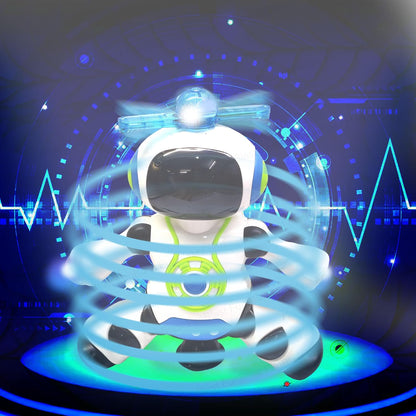 Dancing Robot Toy for Kids with Music, 3D Lights & 360° Rotation
