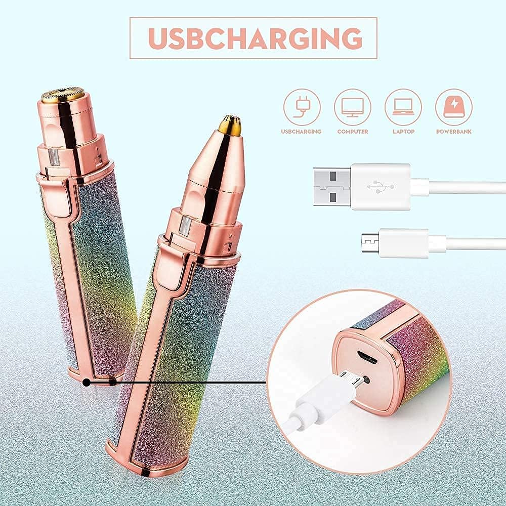 Portable Eyebrow Trimmer for Women | Facial Hair Remover with Light