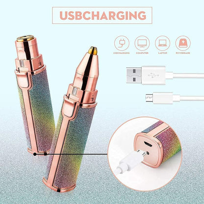 Portable Eyebrow Trimmer for Women | Facial Hair Remover with Light
