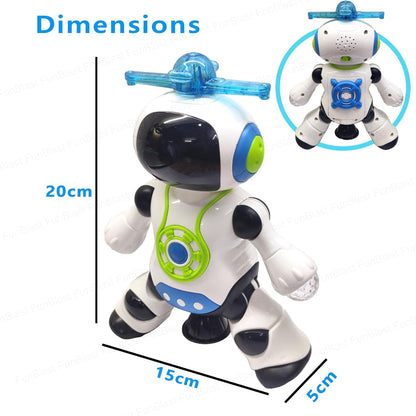 Dancing Robot Toy for Kids with Music, 3D Lights & 360° Rotation