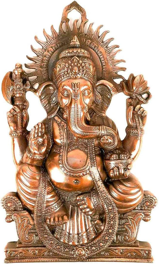 Ganesh Wall Hanging Murti 20 Inch | Ganesha Sun Wall Decor for Home Entrance
