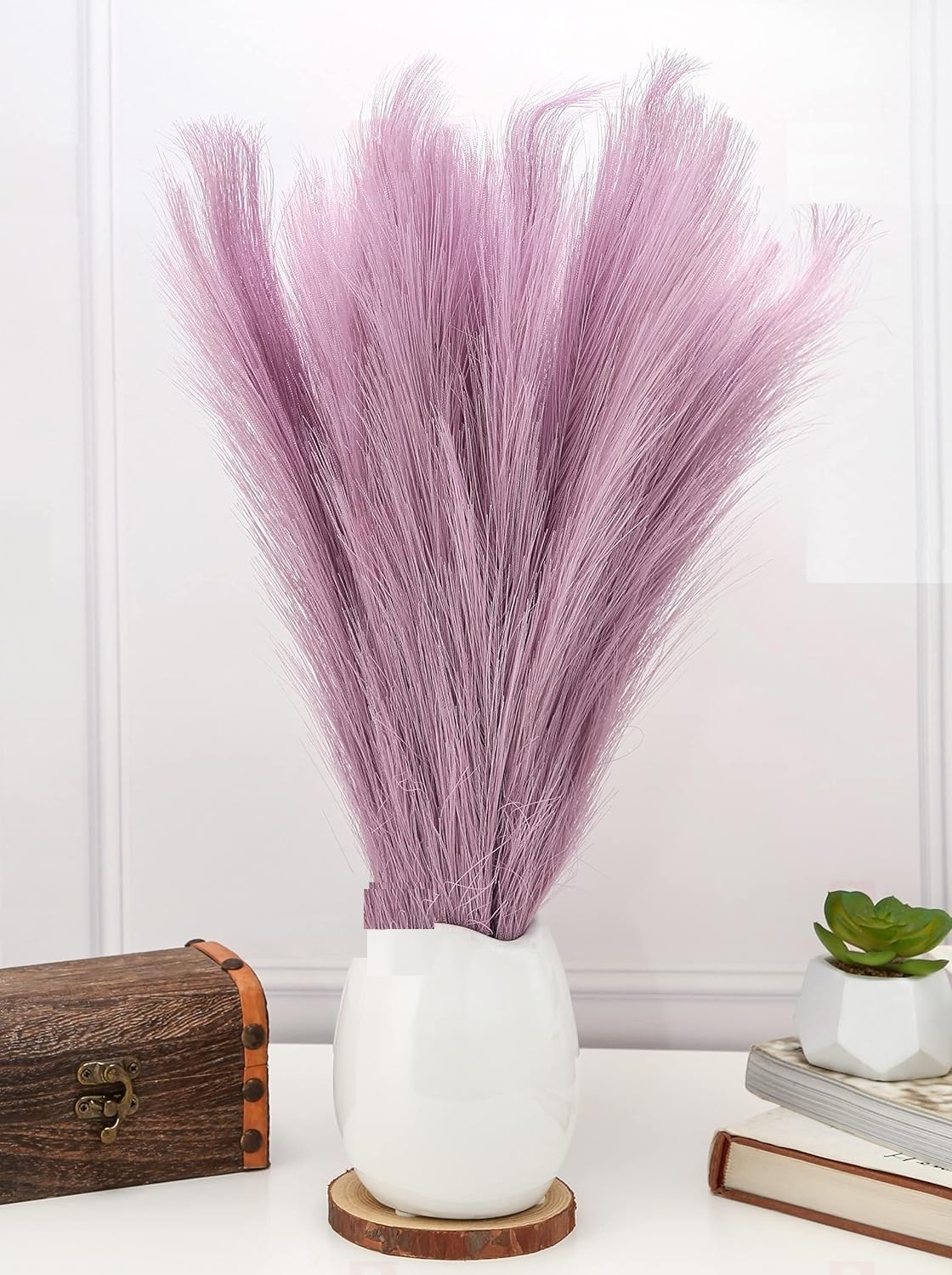 Faux Pampas Small Fluffy Artificial Flowers for Home