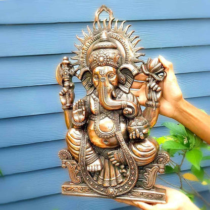 Ganesh Wall Hanging Murti 20 Inch | Ganesha Sun Wall Decor for Home Entrance