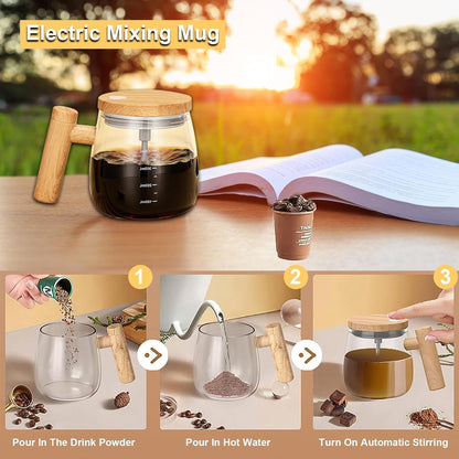400ml Electric Self Stirring Coffee Mug with Lid & Handle