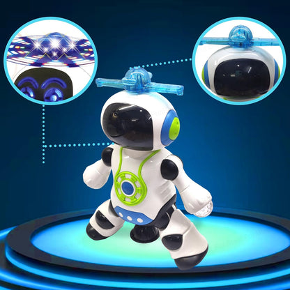 Dancing Robot Toy for Kids with Music, 3D Lights & 360° Rotation