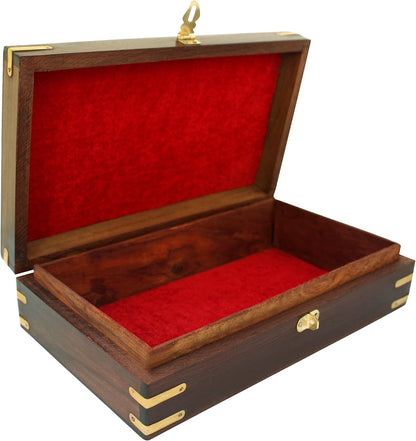 Handcrafted Wooden Jewellery Box for Women | 10x6 Inch Carved Organizer