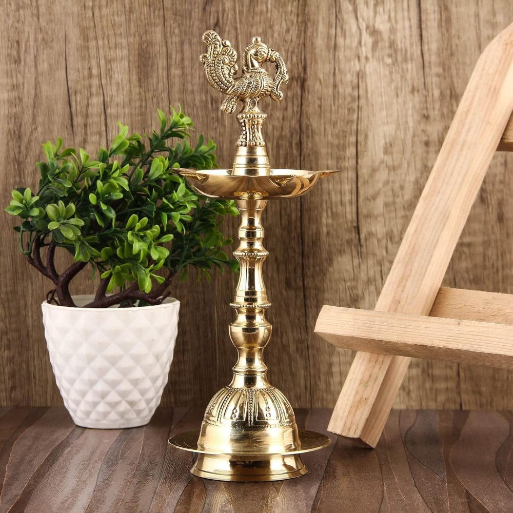 Pure Brass Original Traditional South Fancy Kerela Samay Diya Puja Lamp
