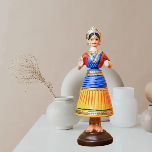 Clay Tanjore Dancing Doll Showpiece