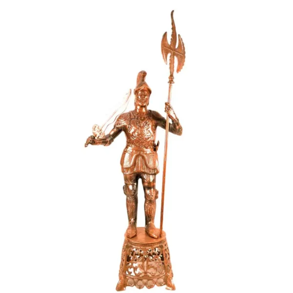 Soldier Showpiece | Warrior Statue with Spear & Sword - For Living Room, Home Decor & Gifts - 46 Inch