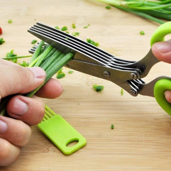 5-Blade Stainless Steel Herb Scissors – Multipurpose Kitchen Herb Cutter