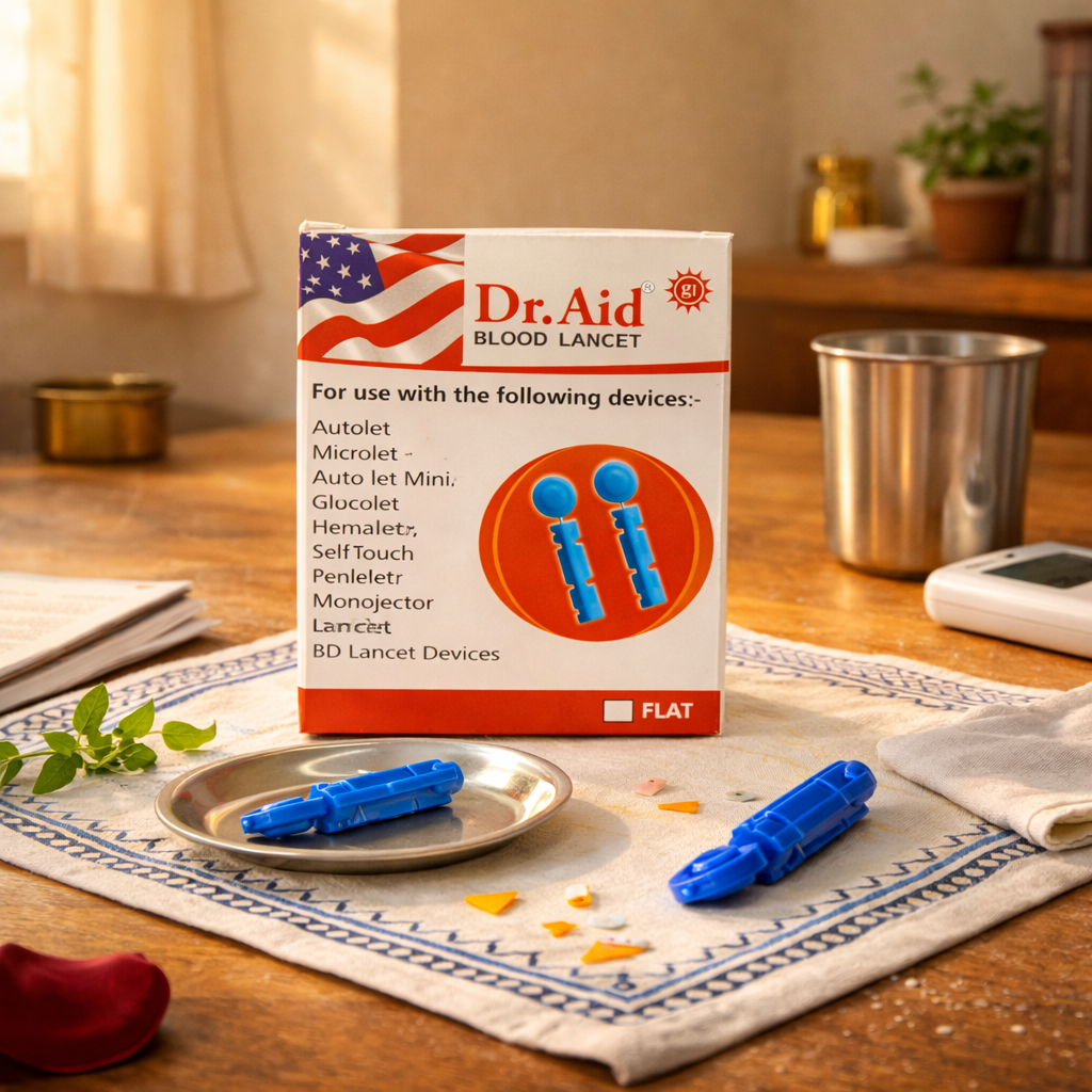 Blood Lancets for Testing, 100 Round Needles, Blue - Image 4