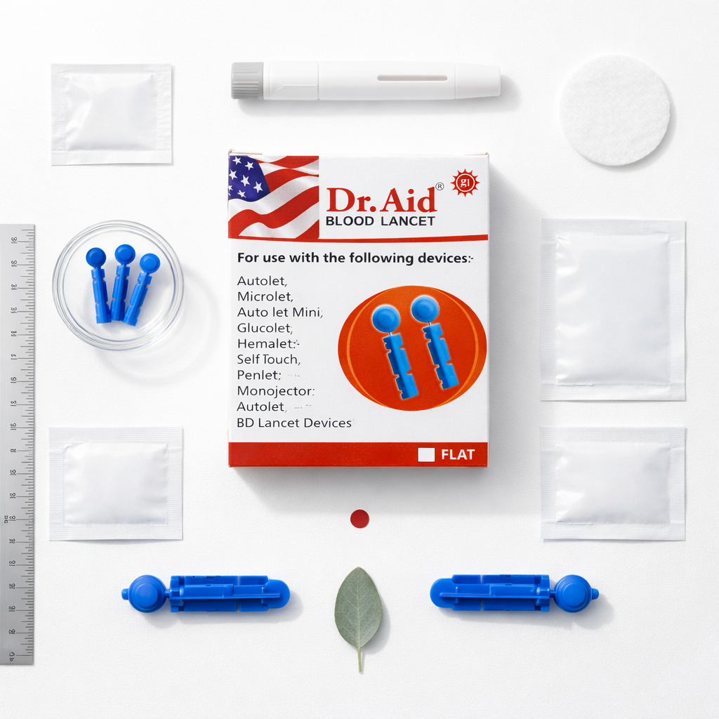 Blood Lancets for Testing, 100 Round Needles, Blue - Image 5