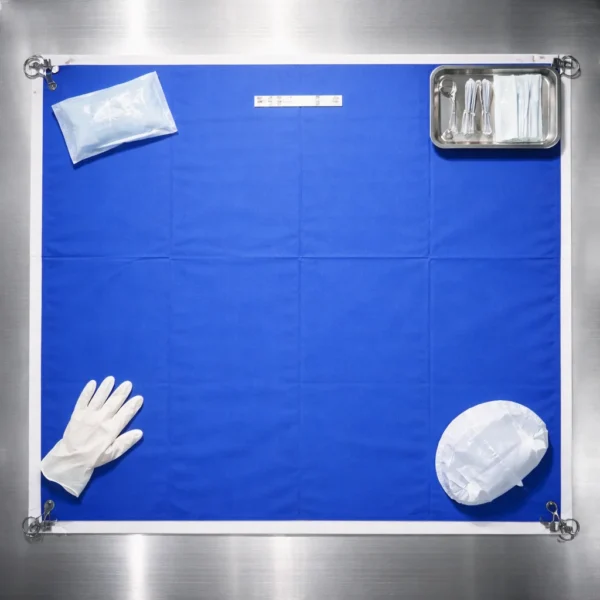 Reusable Cotton Plain Drape Sheet (Size: 36Inch X 36Inch, Colour: Blue)-1