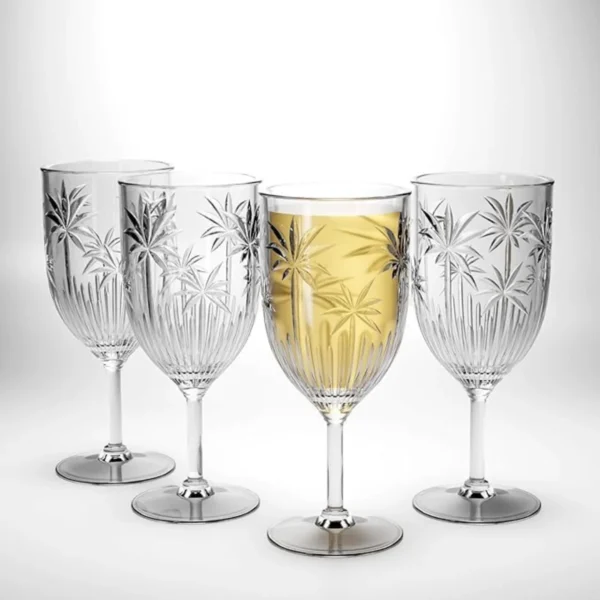 Acrylic Wine Glass Set (410ml, 4 Pcs, Dishwasher Safe)