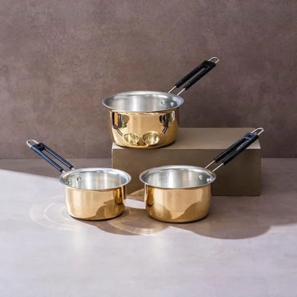 Brass Saucepan Set of 3