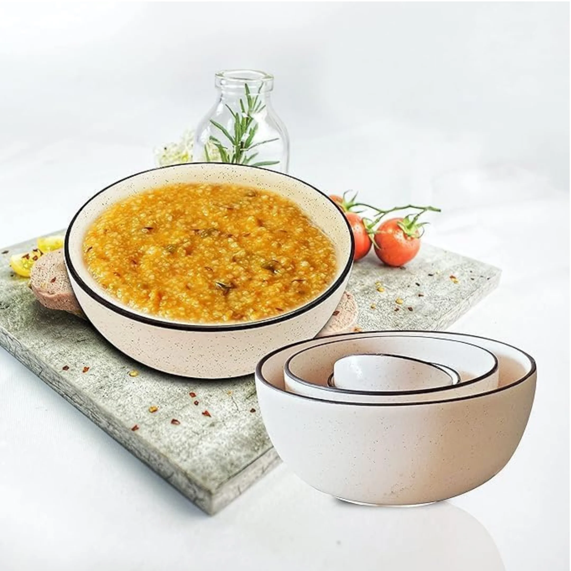Ceramic Bowls Set 6 White