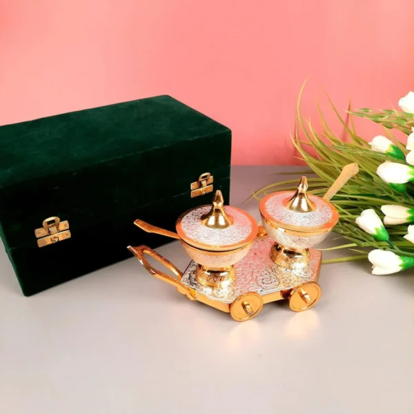 Dry Fruit Serving Bowl Set with Trolley