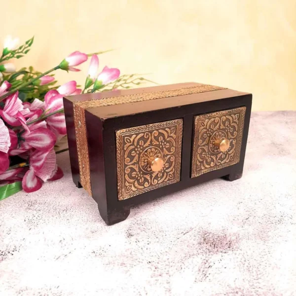 Antique Brass Jewelry Box (7 Inch)