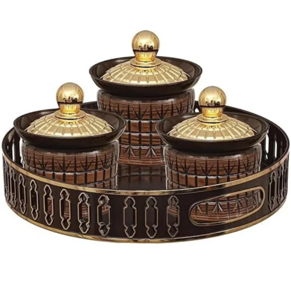 Serving Container Set with Tray (3 Airtight Bowls)