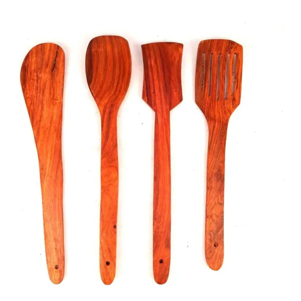 Wooden Kitchen Spoon Set (4 Pcs, 13 Inch)