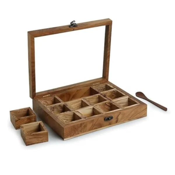 Wooden Spice Box 12 Containers