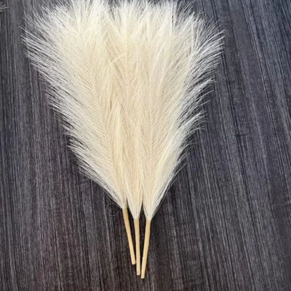Faux Pampas Grass Flowers Off White (3 Pcs)