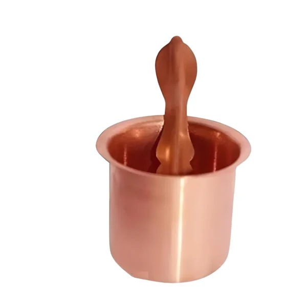 Copper Panchpatra Set with Spoon for Puja