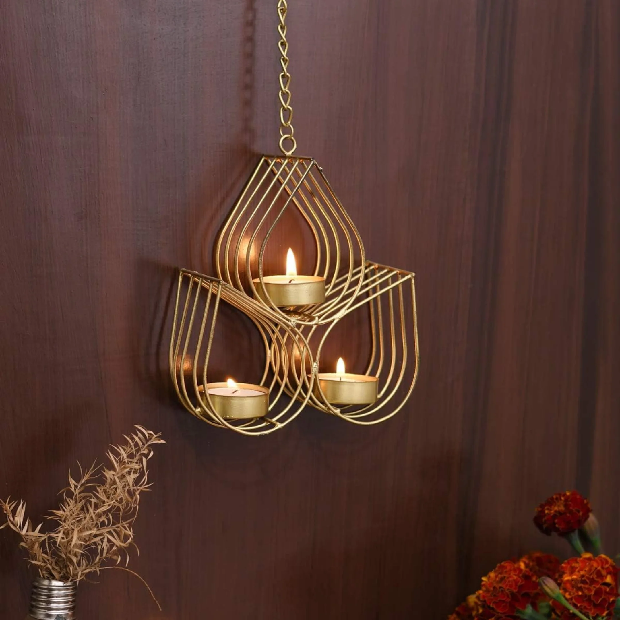 Metal Tealight Candle Holder Wall Decor