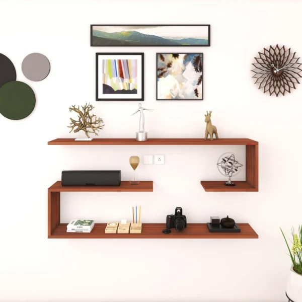 Wooden Wall Mounted Shelf for Home Decor